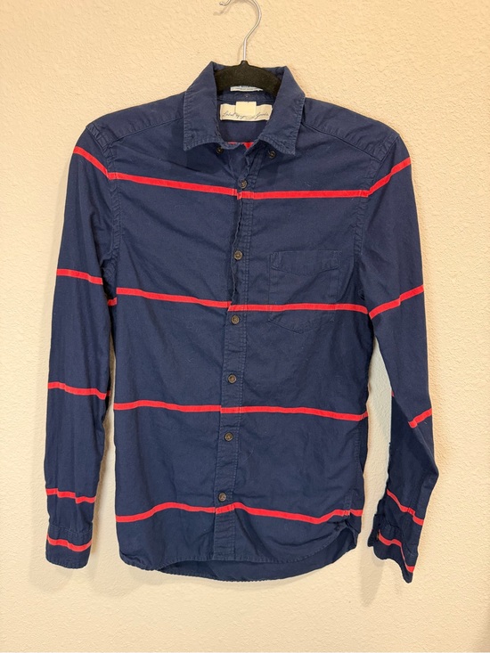 H&M Other - H&M Navy Shirt with Red Horizontal Stripes